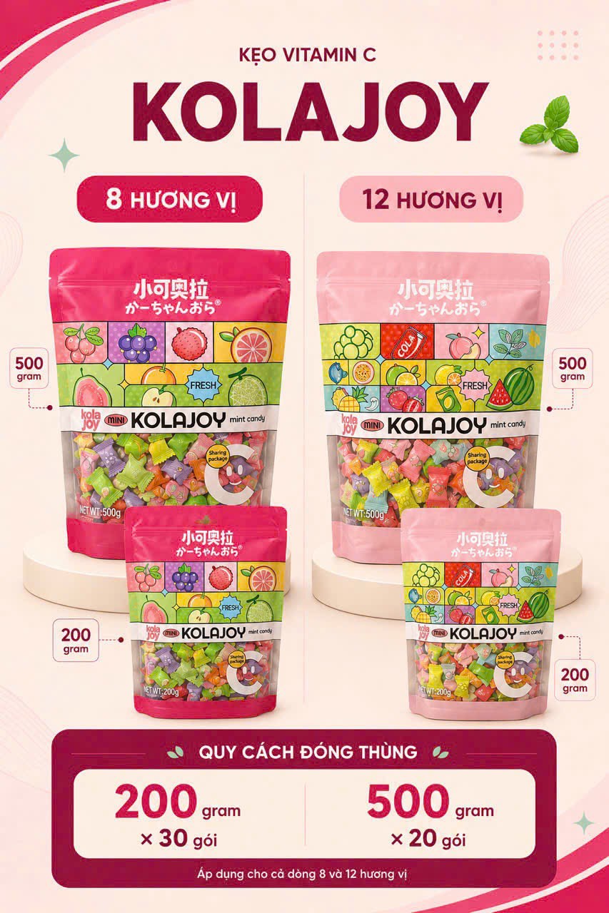 Kẹo C Kolajoy - Xiaokeola Mix 8 vị Gói 200g - Ảnh 3